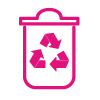 poubelle recyclable rose
